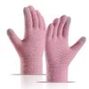 1 Pair Women Men Autumn Winter Knitting Gloves Solid Color Thickened Ribbed Cuffs Ridding Gloves Windproof Gloves