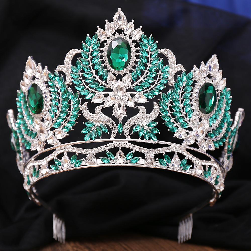 Luxury Baroque Crystal AB Tiaras Crowns Vintage Rhinestone Prom Diadem Women Pageant Wedding Hair Accessories Jewelry Ornaments