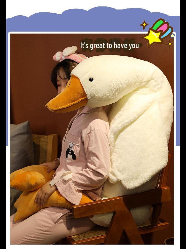 Cute White Goose Plush Toy - Perfect Sleeping Pillow & Birthday Gift for Girls