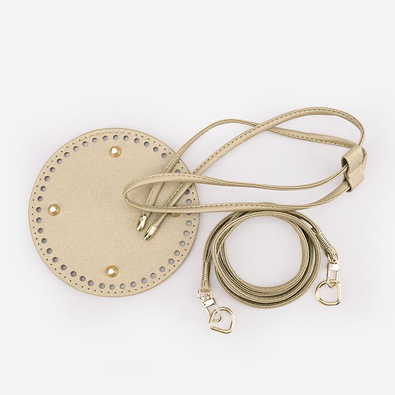 Аксессуары для багажа Сумка-ведро ручной вязки DIY, сумка из ПУ материала, дно, шнурок, плечевой ремень, трехкомпонентный, оптовая продажа