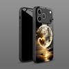 Закаленное стекло чехол для телефона для iPhone 17, 16, 15, 14, 13, 12, 11pm Pro Plus. Художественный дизайн луны в форме сердца.