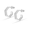 S925 Sterling Silver Jewelry Triple Geometric Post Split Huggie Half Hoop Earrings for Women Teen