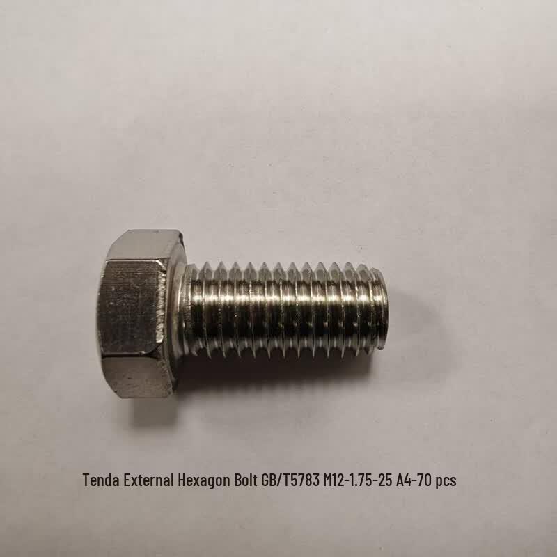 M12 Hex Head Bolt, 316 Stainless Steel