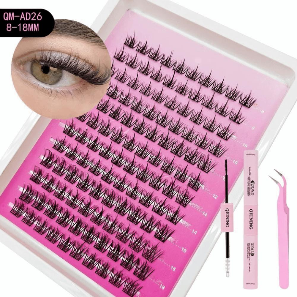 3D Mink Effect Fake Eyelash Set 8-18mm Cluster Lashes DIY Eyelashes Makeup