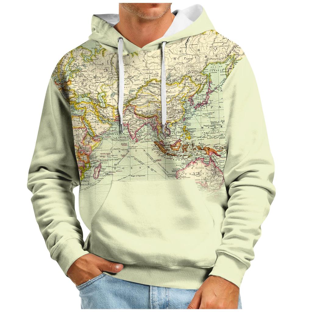 Мужская толстовка с капюшоном в стиле ретро с длинным рукавом, топы, куртка, верхняя одежда