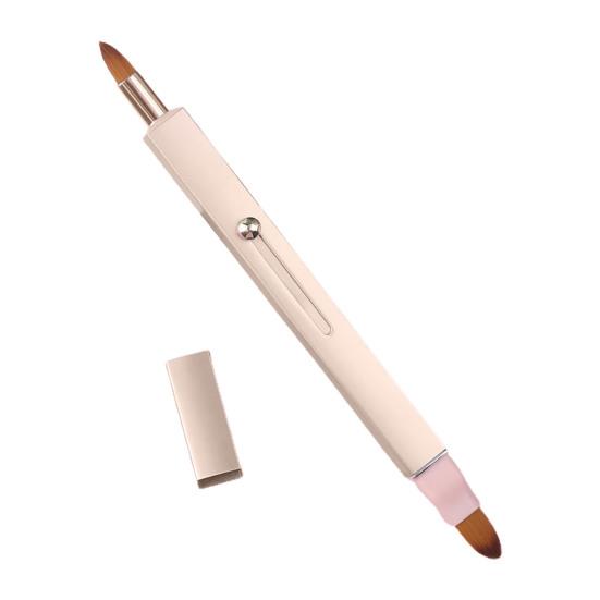 Кисть для макияжа губ, матовая текстура, помощник для макияжа, портативная прочная телескопическая кисть для теней для век двойного назначения для женщин