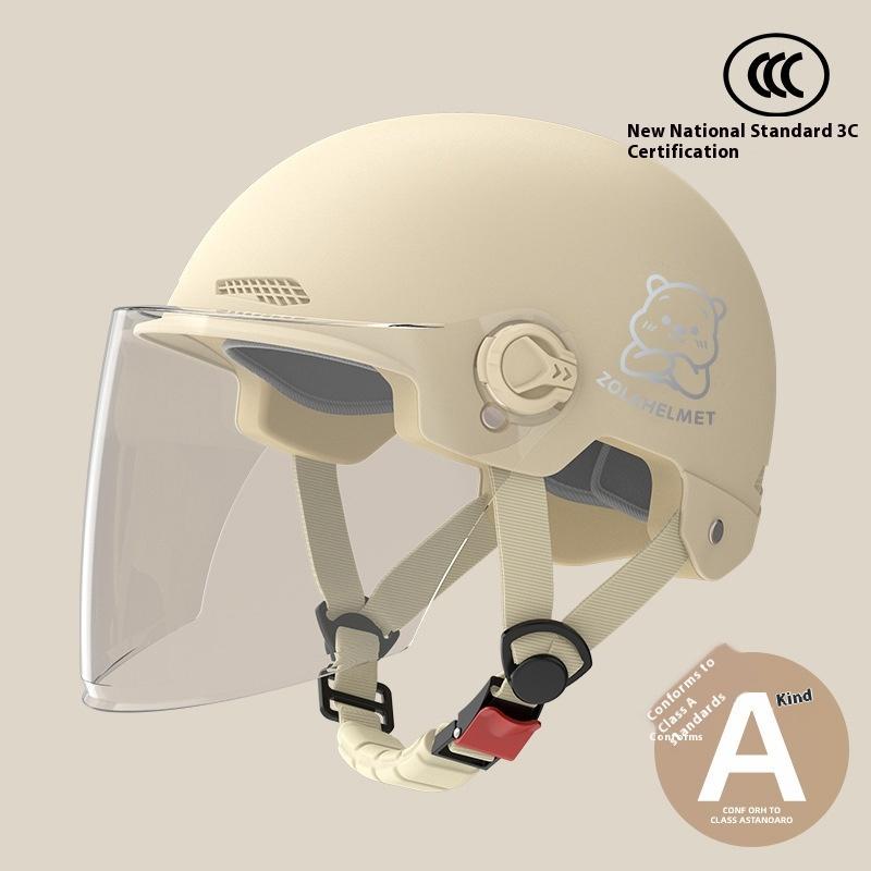 Bear Helmet, Electric Car, Half Helmet, Sunscreen for Women, Ventilated and Light, Wholesale with Ear Protectors, Warm In Winter