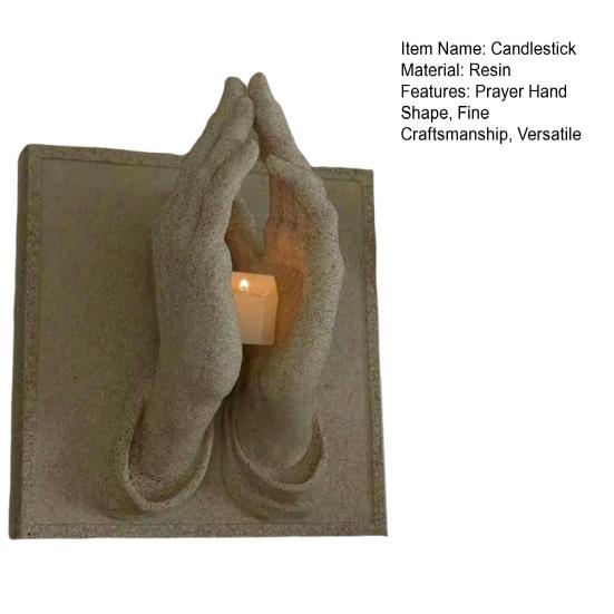 Prayer Hand Candlestick Resin Material Symbol of Faith Emotion Warmth