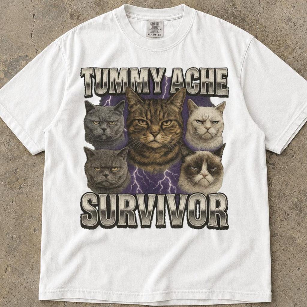 Tummy Ache Survivor Shirt, Tummy Hurts T-Shirt, Tummy Ache Survivor Raccoon Shirt, Tummy Ache Survivor Raccoon, Tummy Ache Survivor T Shirt