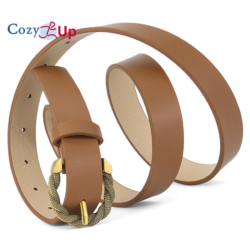 Snake Pattern Pin Buckle PU Leather Ladies Belt Long Shirt Jeans Outer Waist Belt