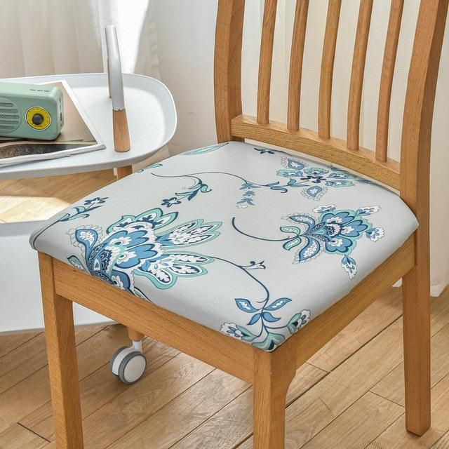 All Seasons Print Seat Cushion Cover For Dining Room Home Decor Spandex Stretch Chair Covers Removable Washable Chair Protector