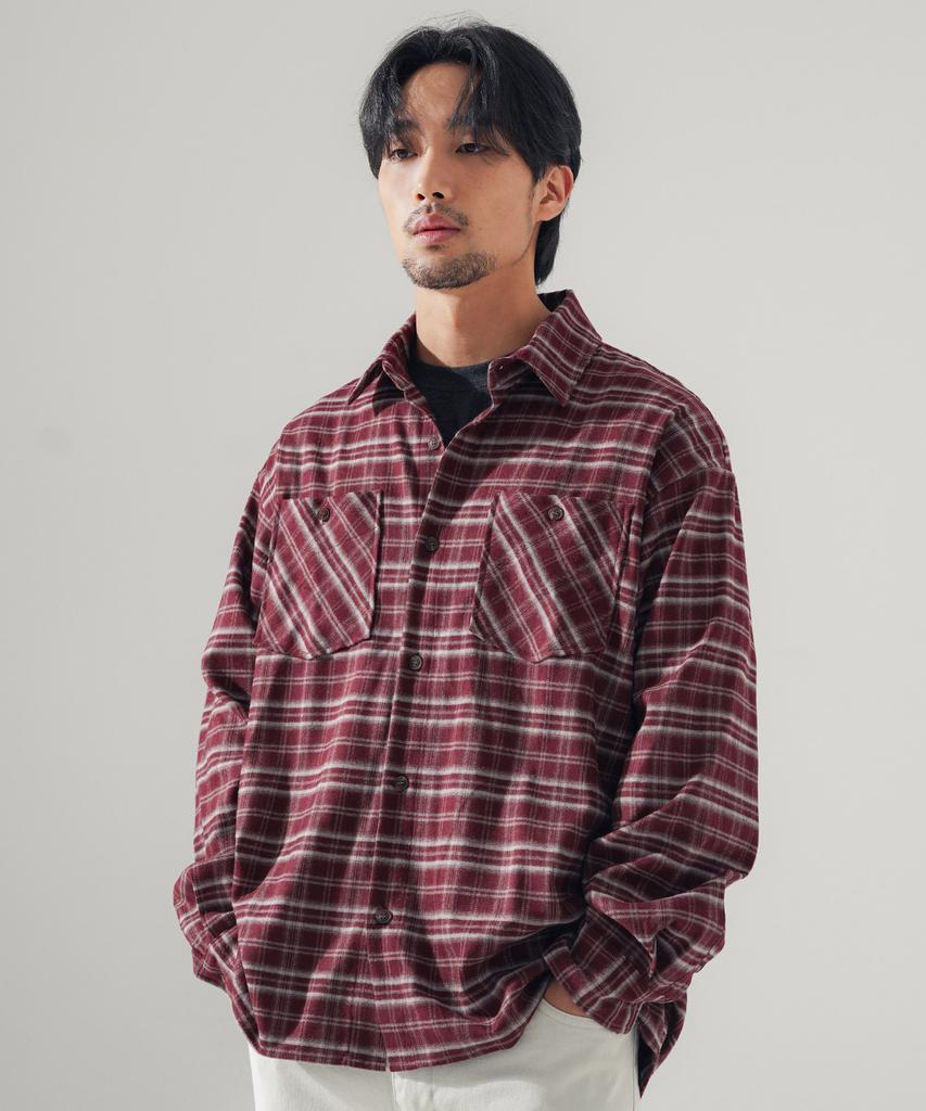 FP142 Graftwork Check Shirt Burgundy Sjls1543
