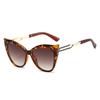 Luxury Retro Leopard Print Gradient Cat Eye Women Sunglasses Double-Beam Glasses Leg Brand Design Men Glasses Uv400