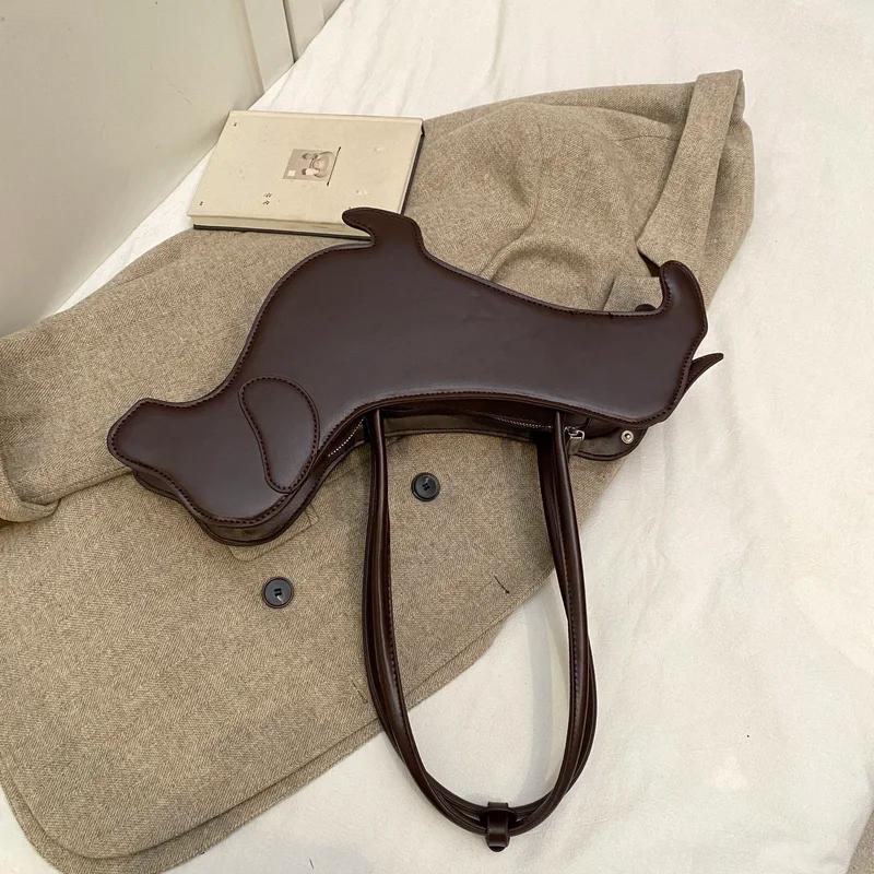 Трехмерные сумки через плечо с изображением животных из мультфильмов для женщин, ретро-сумка из искусственной ткани, женская сумка в корейском стиле, подмышечная сумка