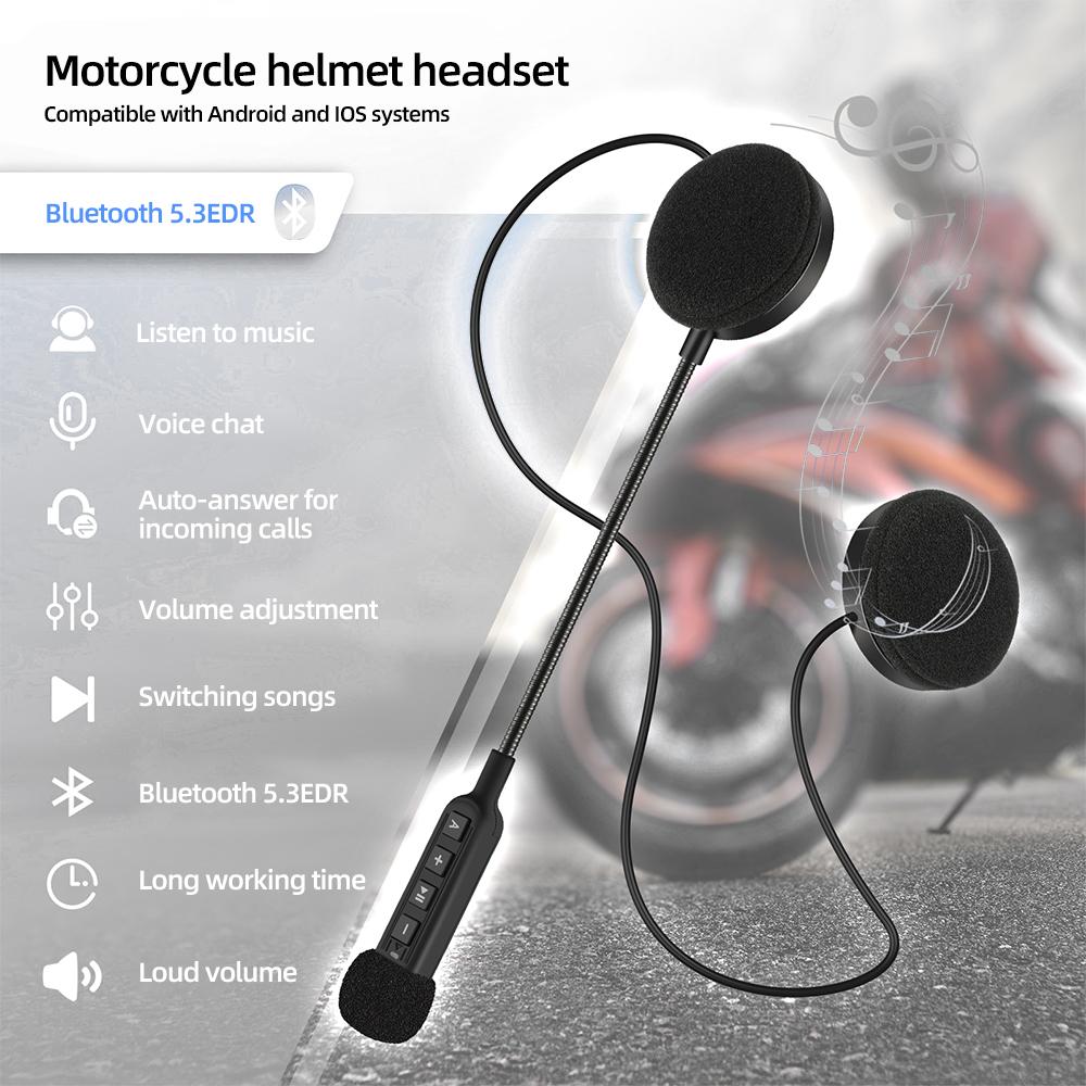 BT30S Мотоциклетный шлем Гарнитура Bluetooth 5.3 Беспроводные наушники Handsfree Call Kit Стерео для мотоциклиста MP3-плеер