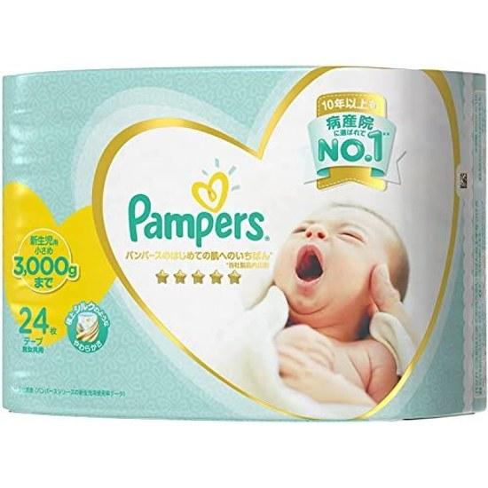 Подгузники Pampers На липучках First Touch Skin для новорожденных Маленький Белый (до 3000г) 24 штуки 6 упаковок