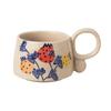 Retro Flower Coffee Cup Breakfast Oat Milk Cup Creative Ceramic Mug Chinese Home Office Afternoon Tea Cup Beverage Gifts