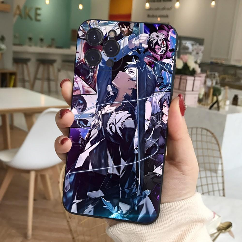 Чехол для телефона с аниме Sword Art Online SAO Для iPhone 15 6 7 8 Plus 11 12 13 14 Pro SE 2020 MAX Mini X XS XR Задняя крышка Funda