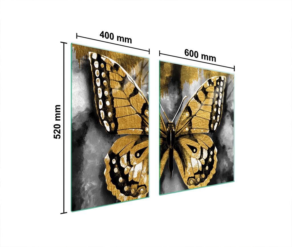 SZKLANA PŁYTA i DESKA DO KROJENIA 100x52 MOTYL
