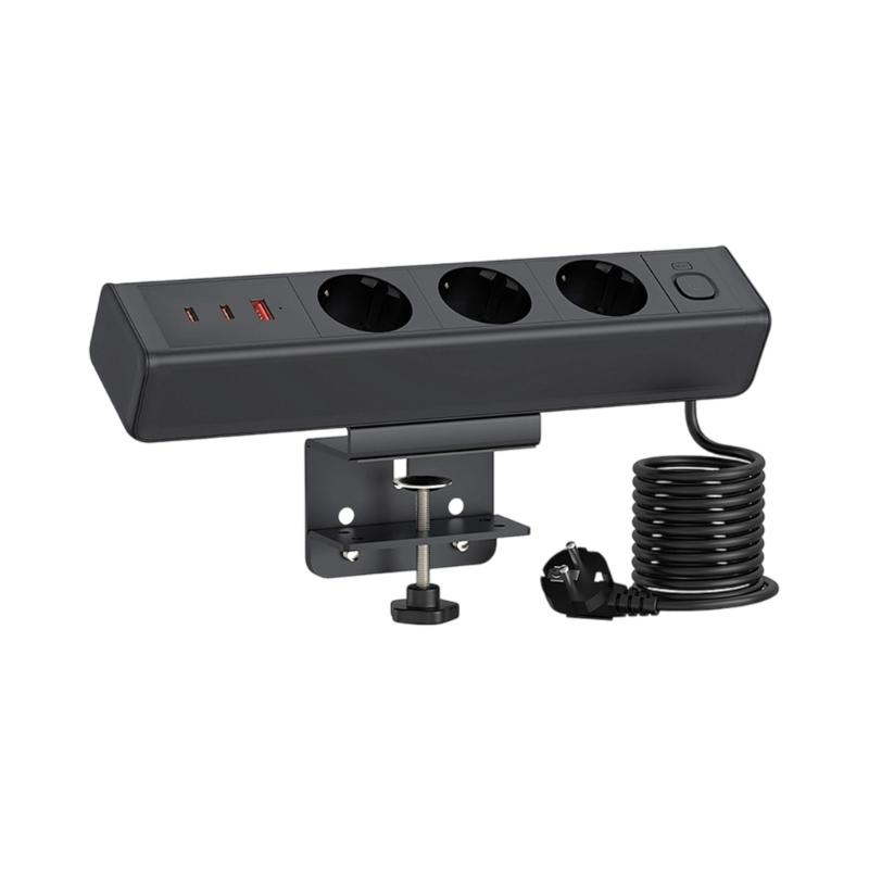 Стяжной кронштейн для удлинителей 3 розетки AC 3 порта USB PD18W/65W Хабы быстрой зарядки Кабель 1.8 метра для домашнего офисного стола