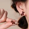 Ear Jewelry New Year Pony Earrings Fashion Red Drop Earrings Vintage Drip Oil Earrings  Girls