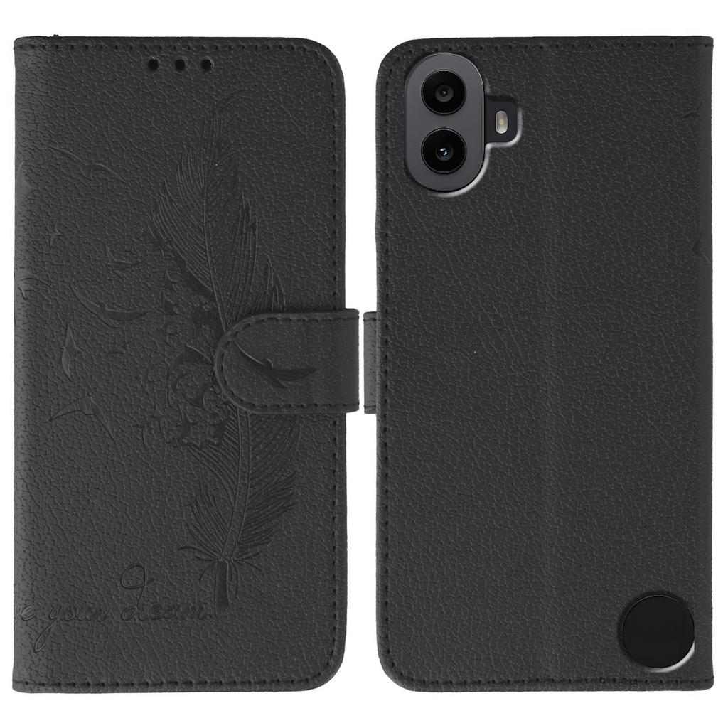 Чехол для Nothing CMF Phone 1 с тиснением в виде пера, кошелек-обложка для телефона из ПУ кожи