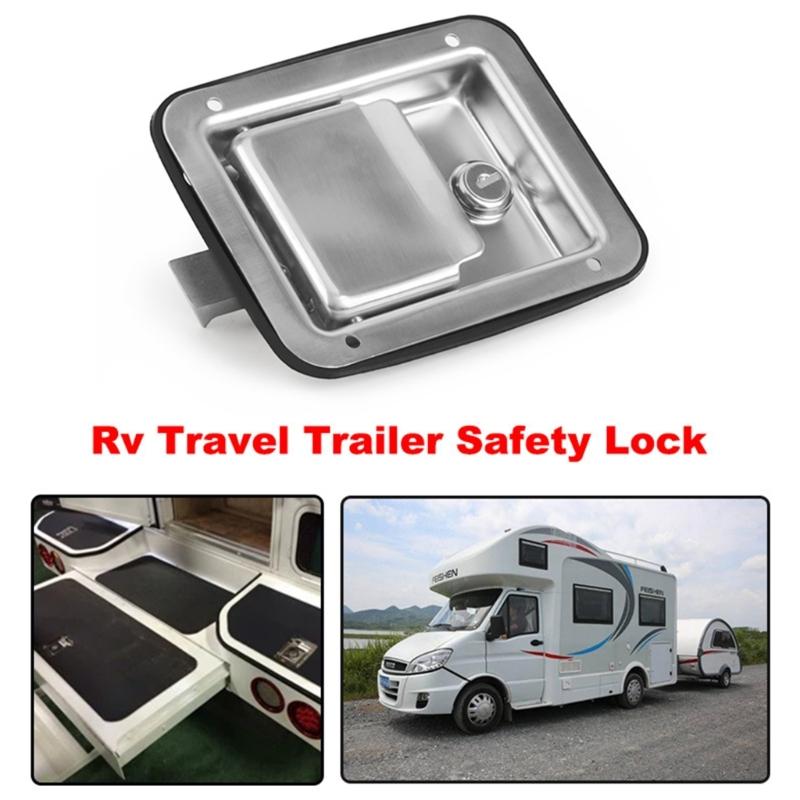 Защелки для ручек ящика для инструментов прицепа из нержавеющей стали с замком Полированные защелки для ящика для инструментов Замок лепестков 6x4 дюйма с 2 ключами