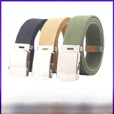 Мужской холщовый ремень в стиле милитари с автоматической пряжкой, 32 мм — повседневный, модный, универсальный дизайн.