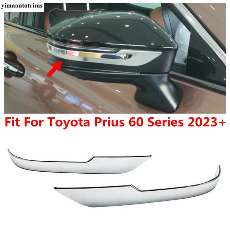 Rearview Mirror Strip Decoration Protection Cover Trim For Toyota Prius 60 Series  2024 Stainless Steel Accessory Exterior