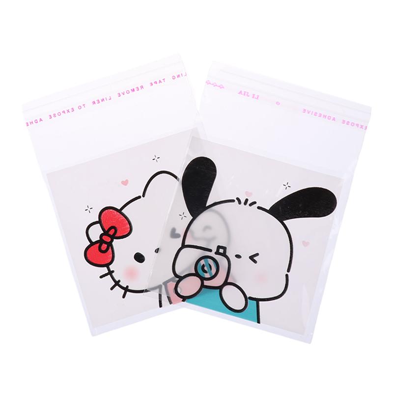 100 шт. Милые Hello Kitty Pochacco Прозрачный пакет с зип-локом Водонепроницаемые упаковочные пакеты Конфеты Печенье Самозапечатывающийся пакет Подарочный пакет