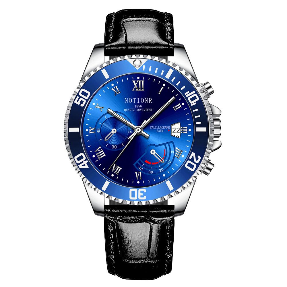 Мужские модные часы Классические кварцевые часы Модные деловые часы Спортивные мужские часы Кожаный ремешок