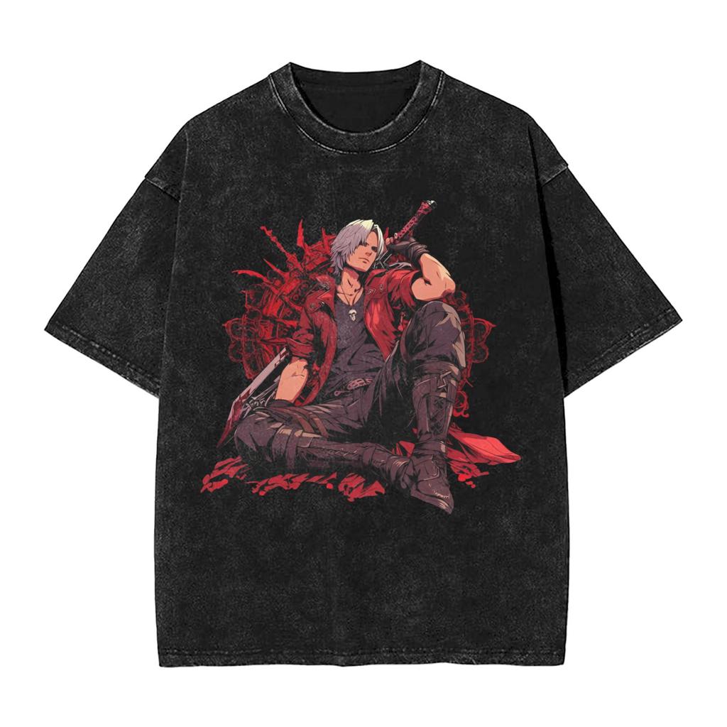 Игровые футболки Dante DMC Devil May Cry Манга Графика Стиль стритвир Футболки с коротким рукавом для мужчин Женская одежда