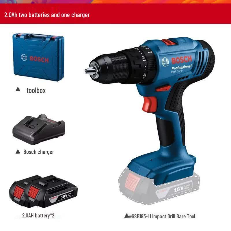 Bosch GSB183-Li 18V Cordless Impact Drill CN plug (adapter included)