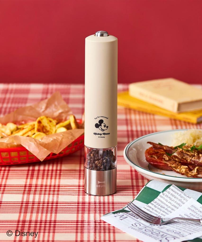 BRUNO DISNEY Disney Электрическая мельница для специй Мельница для каменной соли Целый перец Перец Специи Регулируемая грубость Приготовление заправки Подарок для вечеринки Подарок Мельница для специй