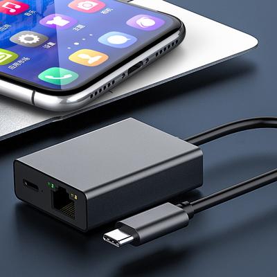 Сетевой адаптер USB на Ethernet 1000 Мбит/с, USB Type-C на RJ45 LAN-адаптер, поддержка PD-зарядки для мобильного телефона/планшета