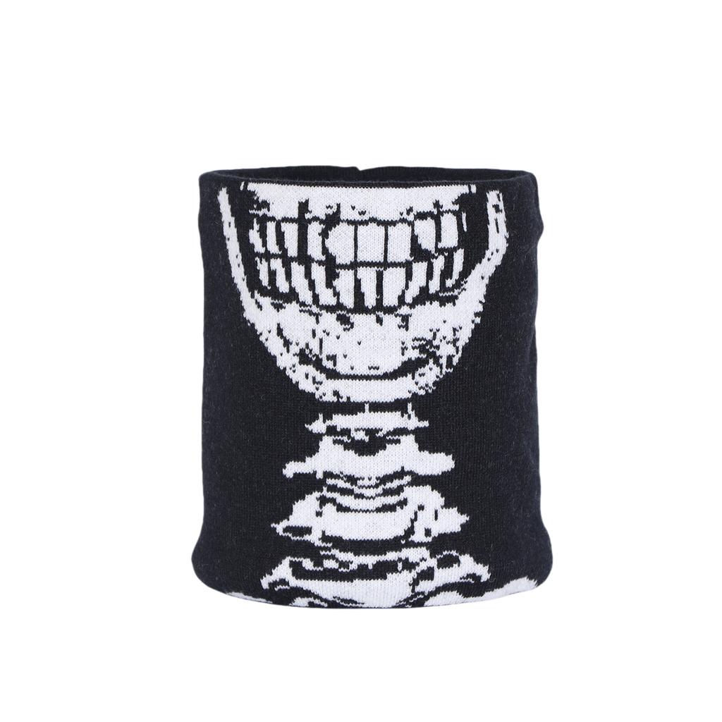 Мужской Женский Кашемировый Утепленный Зимний Шейный Платок Хэллоуин Вечеринка Лицо Черепа Полотенце Ветрозащитный Гейтер для Шеи Чехол Модный Теплый Шарф