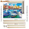 Seaside Scenery DIY Painting By Numbers Landscape Canvas Painting Hand Painted Acrylic Paint For Home Decor 40x50CM With Diy Frame