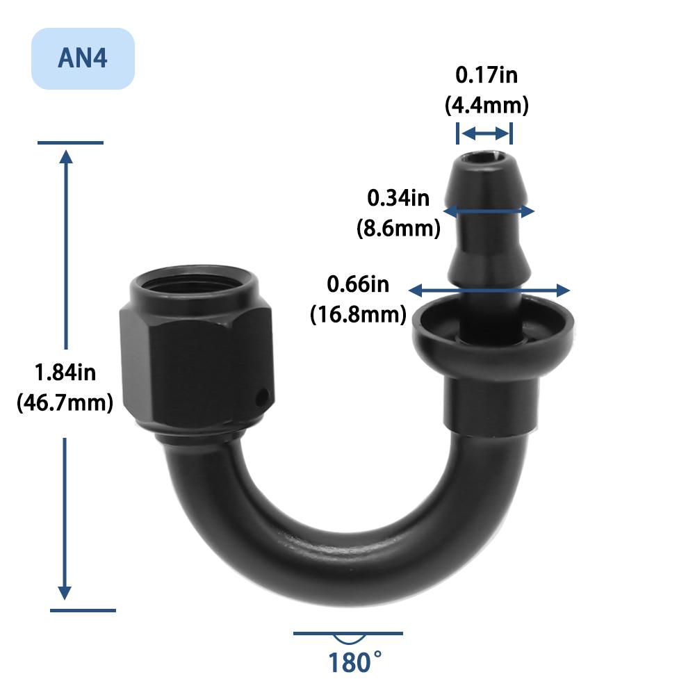 AN4 AN6 AN8 AN10 AN12 Push-on Hose End Fittings Fuel Oil Cooler Hose Fitting 0 45 90 180 Degree Reusable Connection Adapter