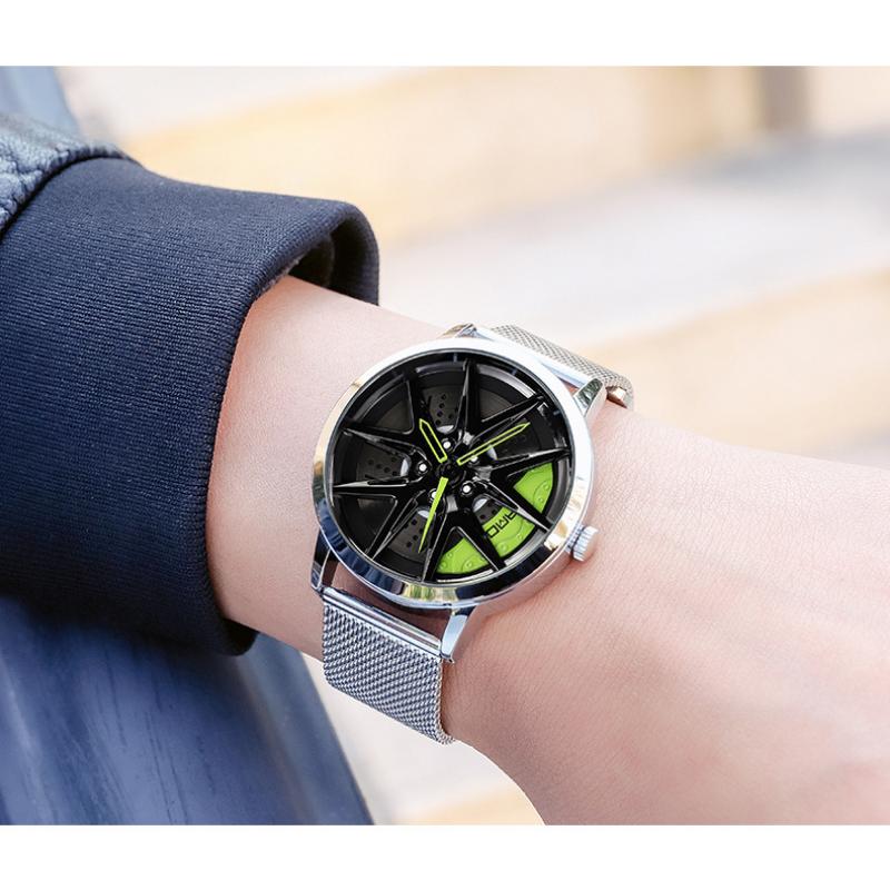 SANDA Новые крутые мужские кварцевые часы с колесным циферблатом, повседневные сетевые мужские часы