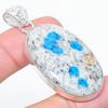 K2 Blue Azurite Handmade 925 Sterling Silver Jewelry Pendant 2.21" L8v18