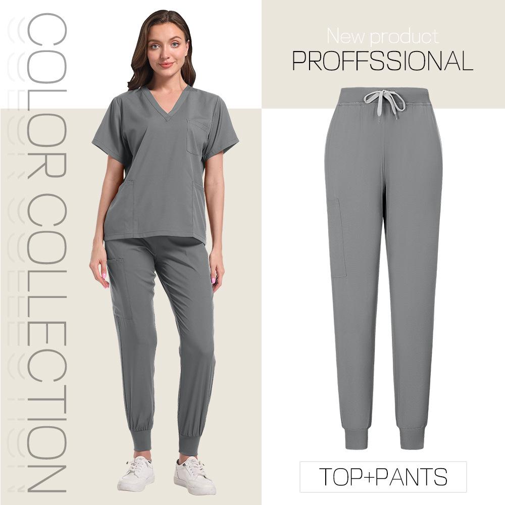 Женский стрейч-костюм для скраба - Короткий рукав, для салона красоты и операционной