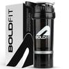Boldfit Спортивный шейкер для протеинового коктейля, Герметичные бутылки-шейкеры для добавок с дополнительным отделением, Для предтренировочных комплексов и BCAA, Бутылка для протеинового коктейля, G