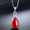 Ожерелье с подвеской в виде сердца в корейском стиле с платиновым покрытием и инкрустацией из красно-зеленого агата