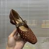 2025 Summer New Women's Cow Braided Microfiber Patchwork Mary Jane Round Low Heel Sweet Woven Single Shoes Sandal