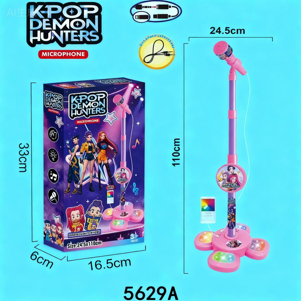 Мультяшный Аниме Kpop Девичья группа Музыкальный Микрофон Детская Игрушка со Светом Функция Пения