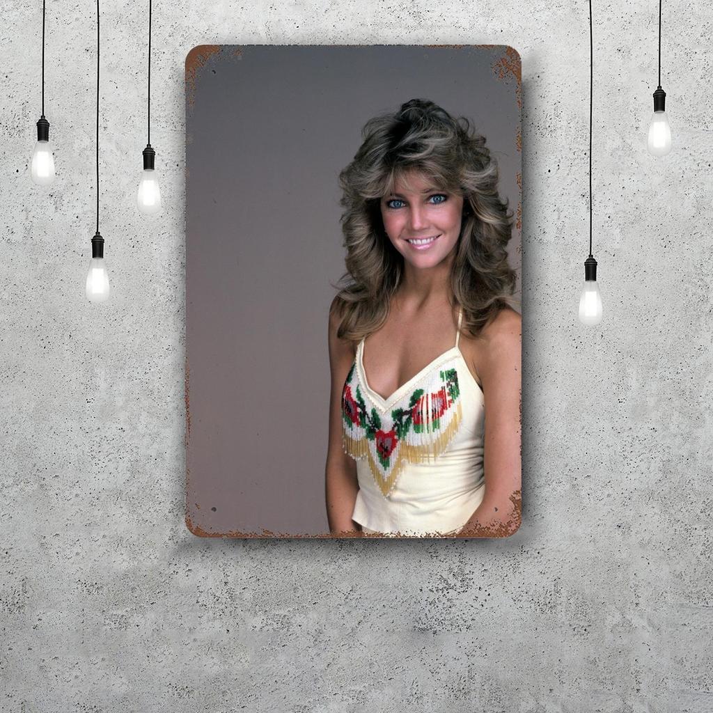 farrah fawcett Classic Poster Rusty Metal Plaque Retro Decorative Plate Bar Man Cave Garage Club Metal Sign Wall Decoration