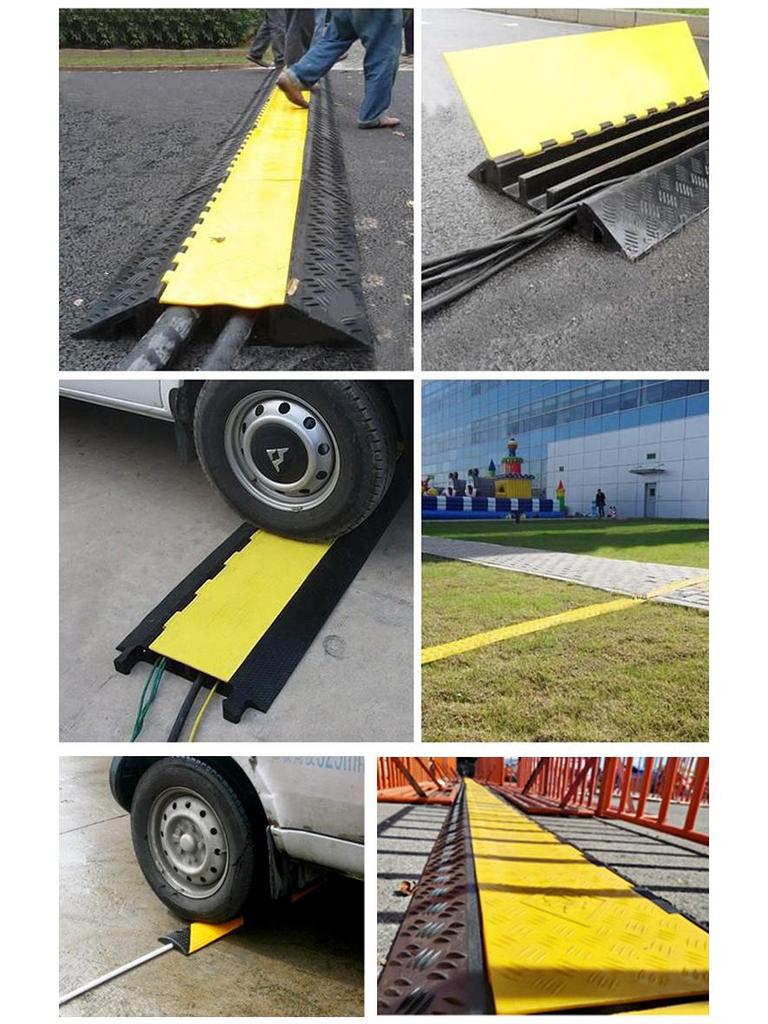 Rubber PVC Cable Protection and Speed Bump Channel for Outdoor Use