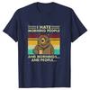 I Hate Morning People and Mornings and People T Shirt FunnyBear Drink Coffee Lover Cute Lazy Animal Retro TShirt