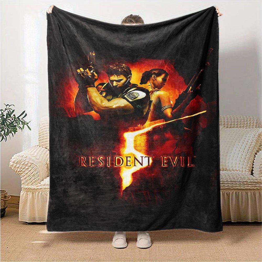 1 шт. Плед Resident Evil 10 Мягкий Теплый Плед для Дома, Офиса, Путешествий Все Сезоны Уютное Постельное Белье Подарок, Уютный Офисный Аксессуар