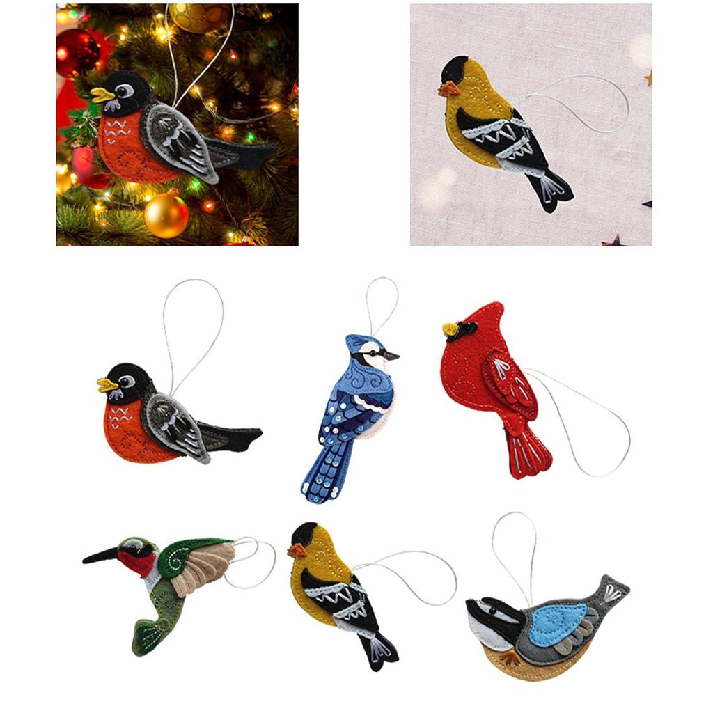 Felt Bird Ornament Hanging Decoration for Christmas Tree Holiday Party Home Ceiling Decorations